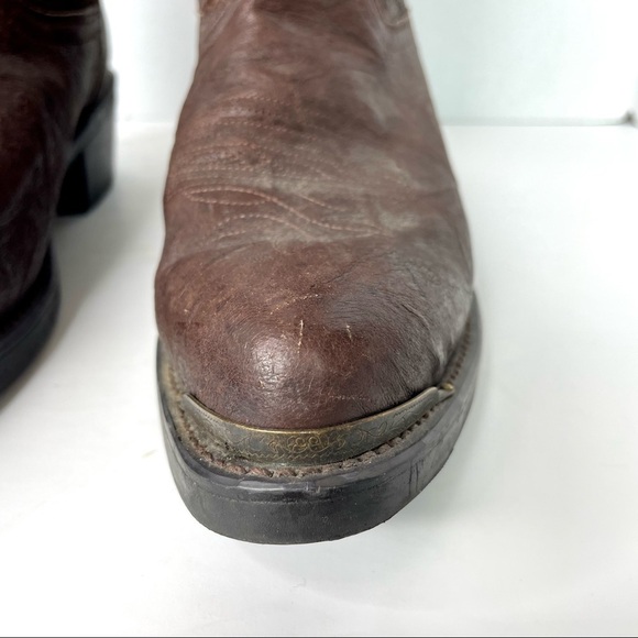 Men's Durango Brown Leather Steel Toe Western Cowboy Work Boots Size 8 D - Picture 15 of 15